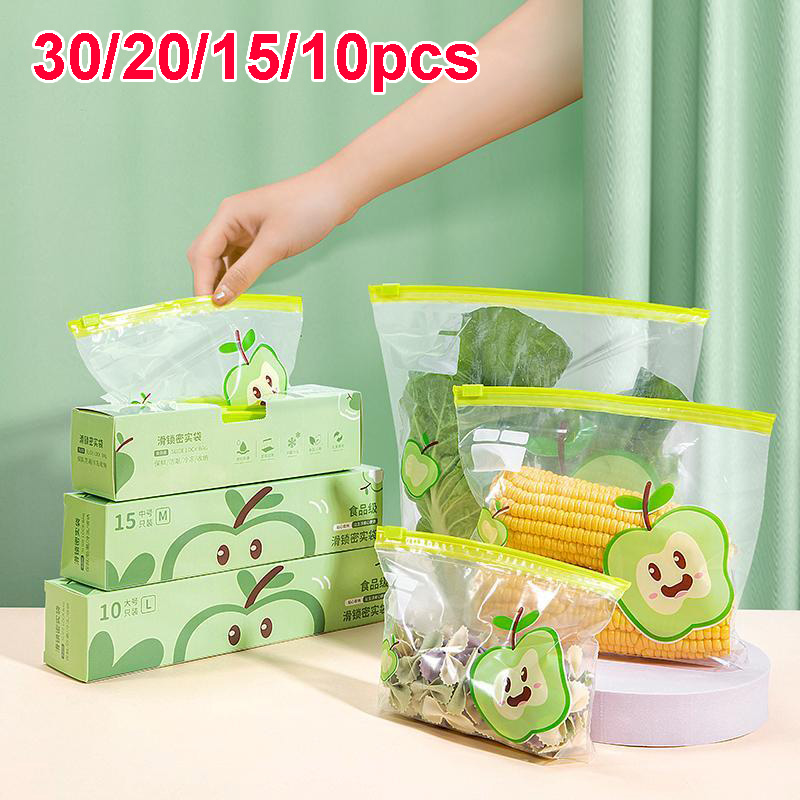 Food Storage Reusable Bags - Saco Reutilizável com Zíper, Transparente, Grau