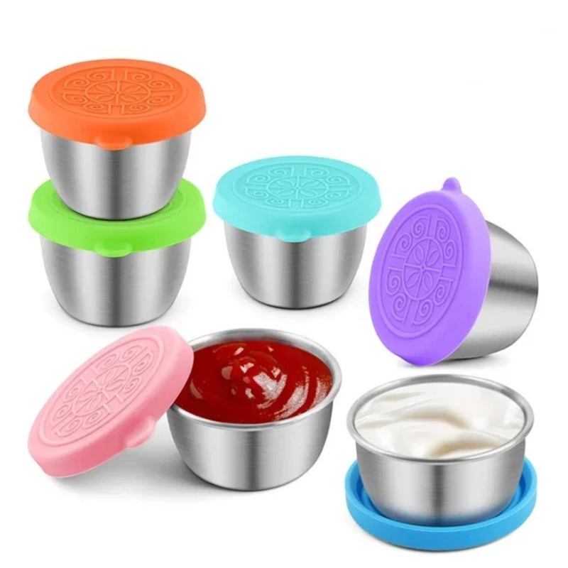 Silicone Stretch Lid - 6 pc/set 304 aço inoxidável mergulhando