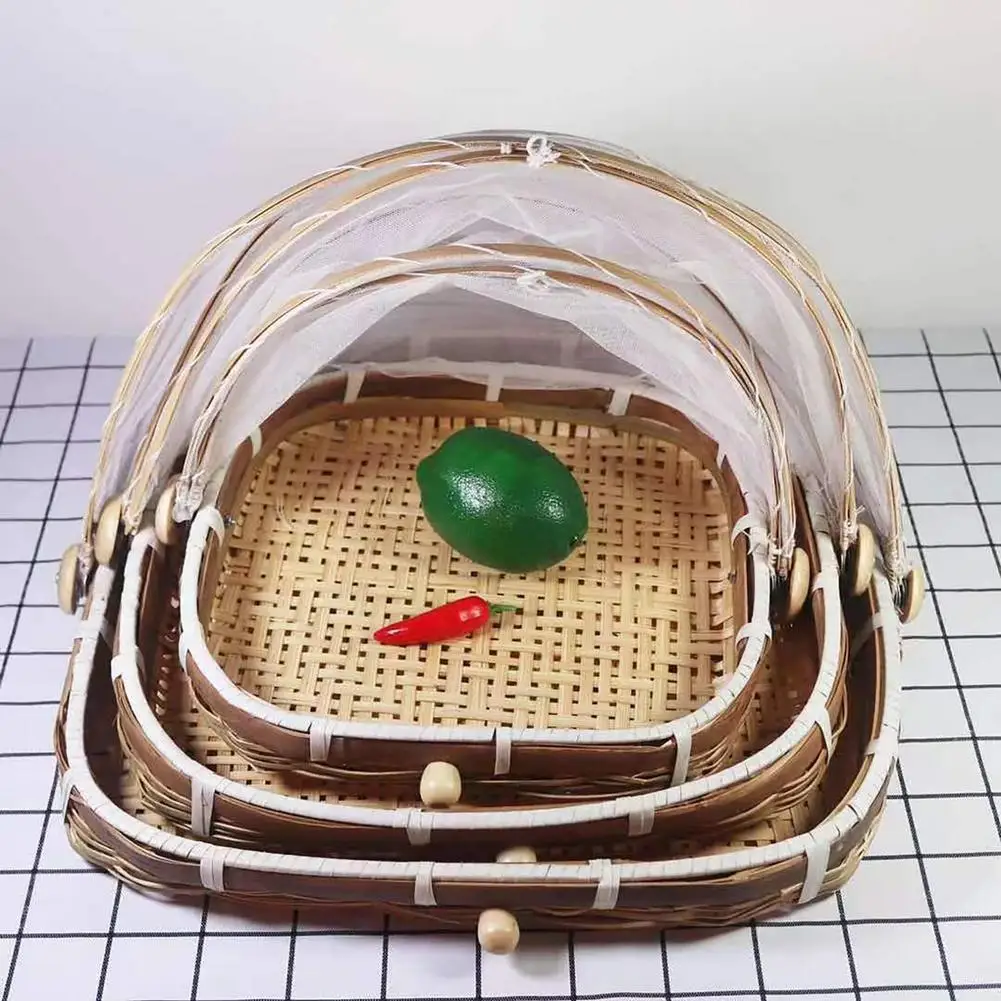 Food Storage Net - Mão-tecido de bambu comida servindo tenda