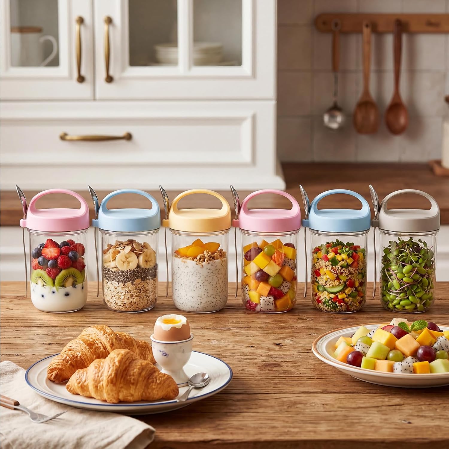 Food Storage Yogurt - Conjunto de 6 Frascos de Vidro