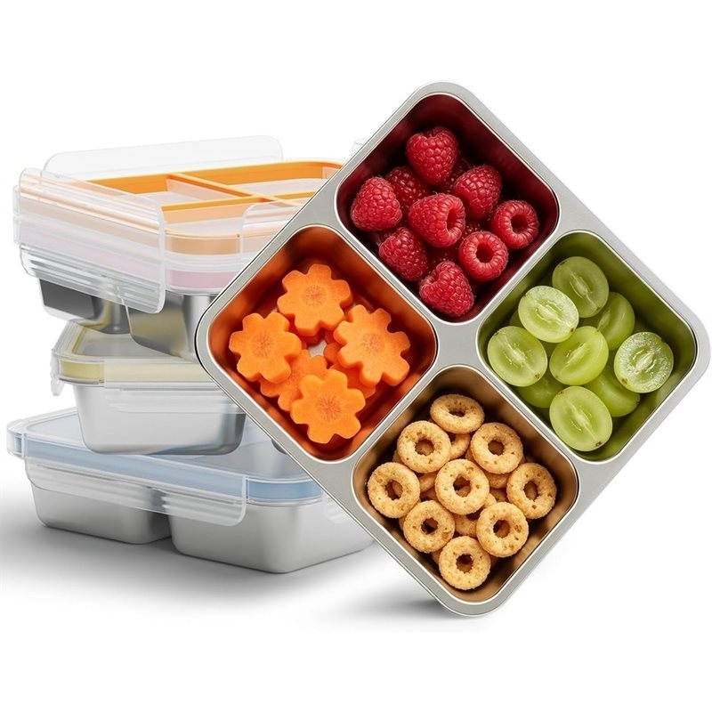 Food Storage Stainless Steel Containers - GIGI Pacote com 4 Recipientes de