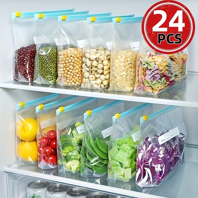 Food Storage Reusable Bags - 24 Sacos Reutilizáveis com Zíper para