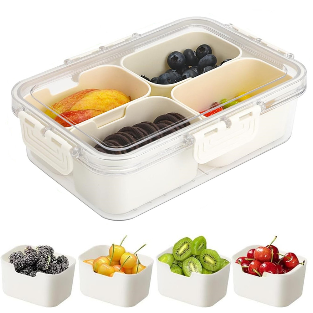 Food Storage With Compartments - Caixa de Armazenamento de Alimentos Portátil,