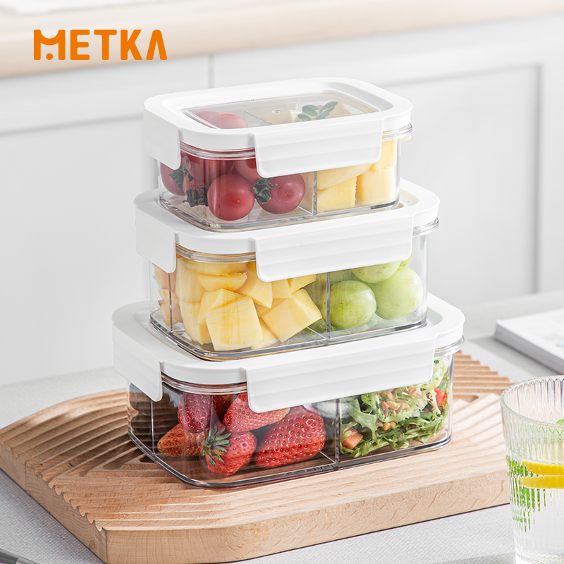 Food Storage With Compartments - Lancheira de salada portátil visibilidade selada