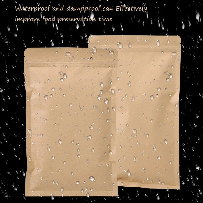 Food Storage Reusable Bags - 100PCS Bolsa de Papel Kraft Marrom