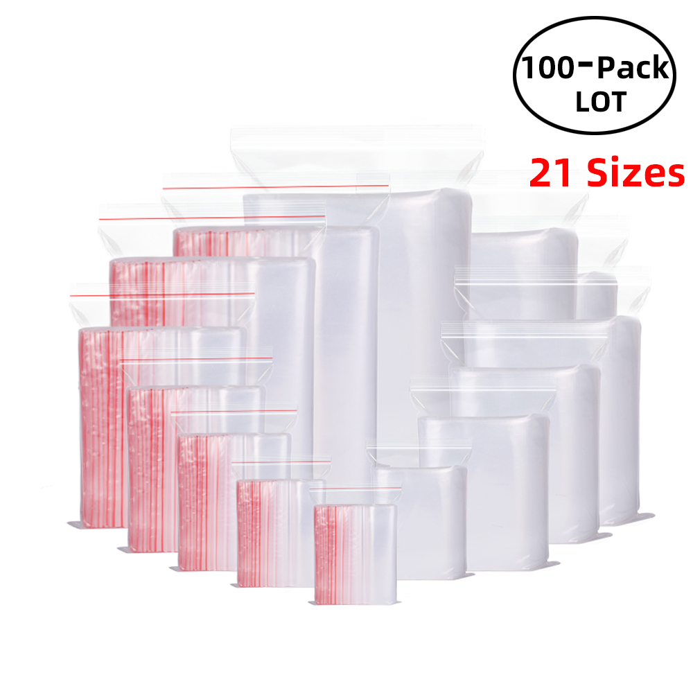 Ziploc Food Storage - 100 unidades/pacote sacos de bloqueio zip