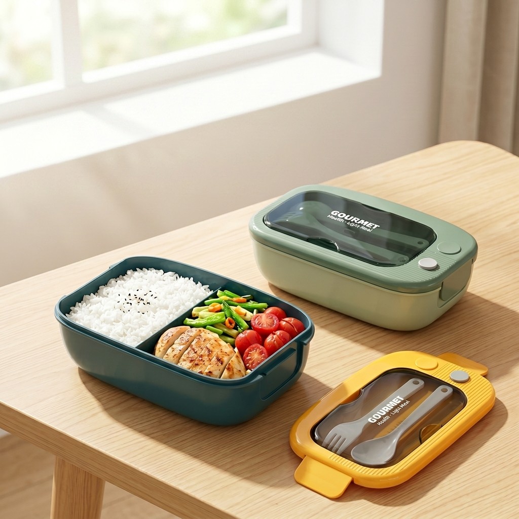 Food Storage With Compartments - Marmita Plástica para Micro-ondas com 2