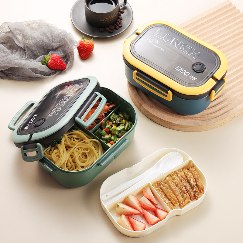 Food Storage With Compartments - Única lancheira de camada dupla, compartimento