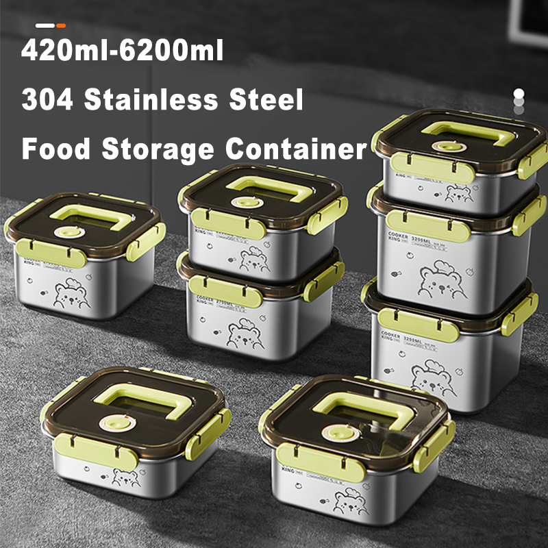 Food Storage Stainless Steel Containers - COOKER KING 420ml-6200ml Recipiente de armazenamento