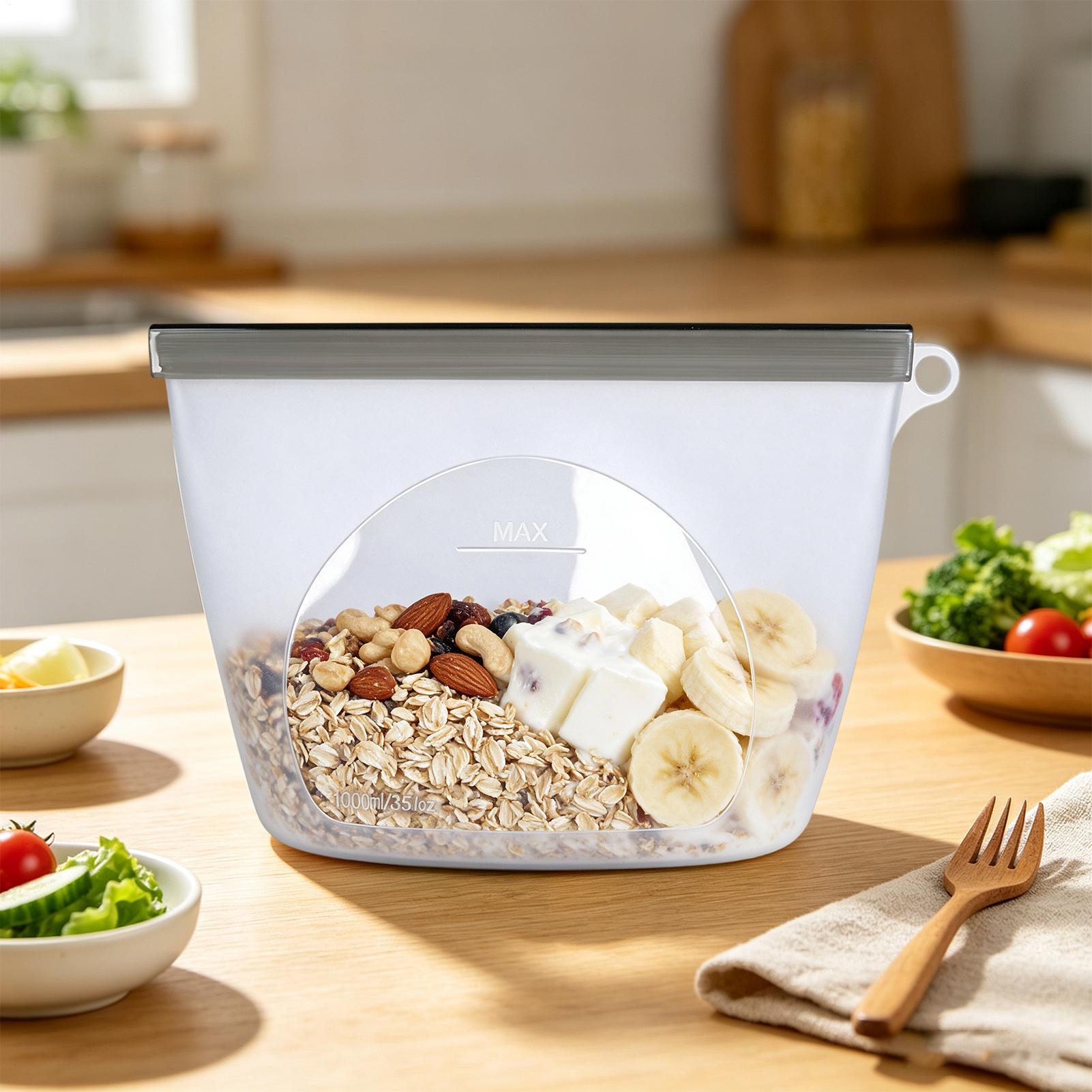 Food Storage Reusable Bags - Sacos de silicone para armazenamento de