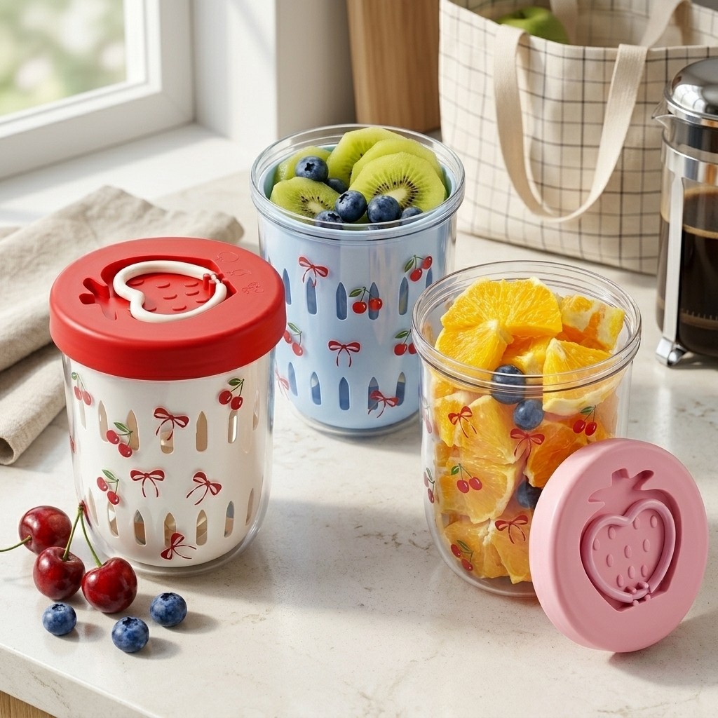 Food Storage Yogurt - Recipiente de Plástico para Salada com