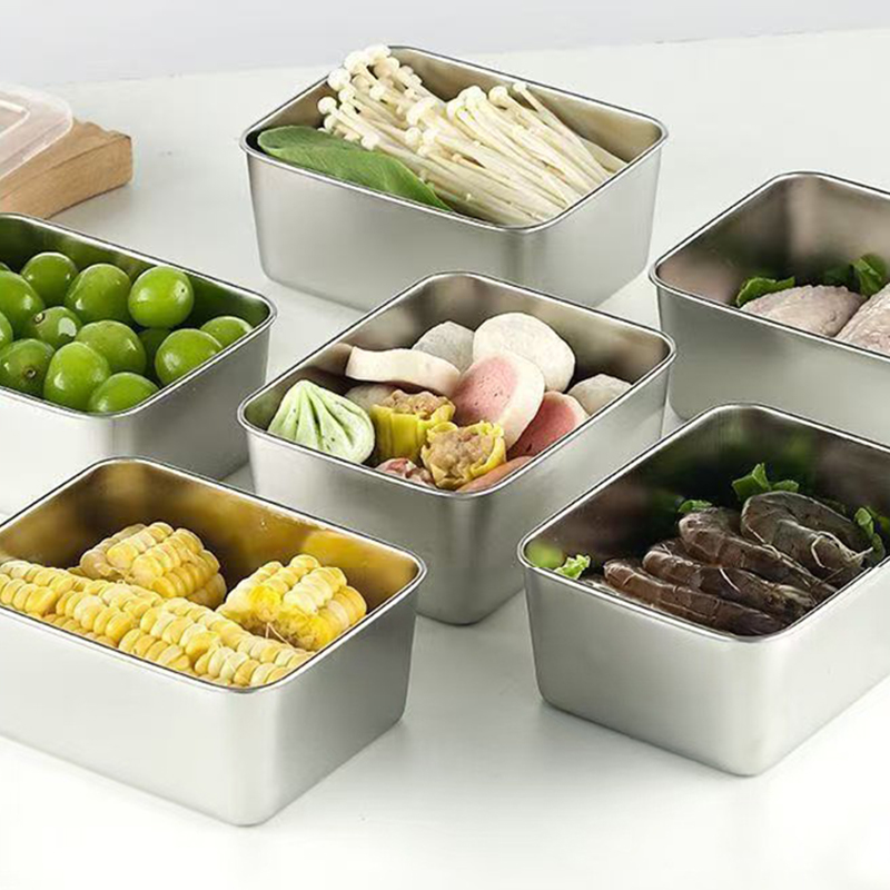 Food Storage Stainless Steel Containers - Conjunto de 6 recipientes de aço
