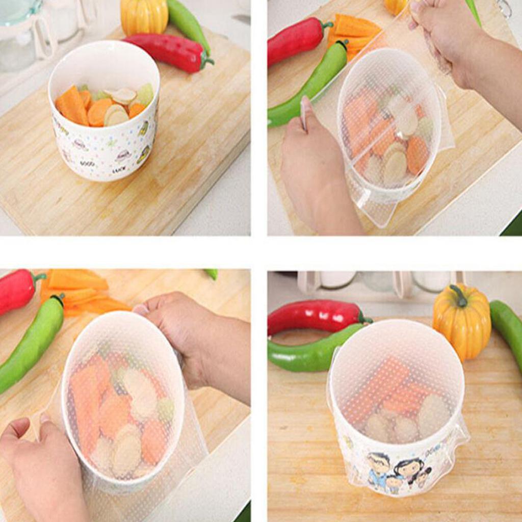 Silicone Stretch Lid - Conjunto de Tampas de Silicone Transparente