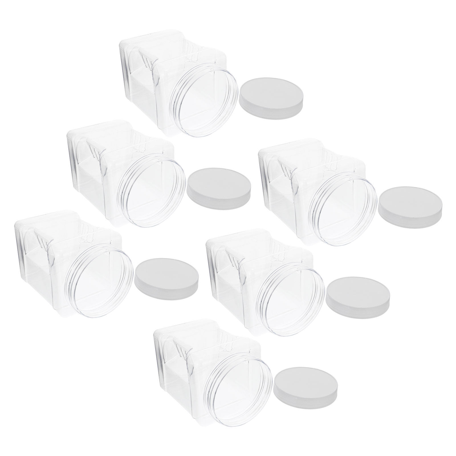 6 Potes Transparentes Quadrado - Food Storage Plastic avaliação e preço