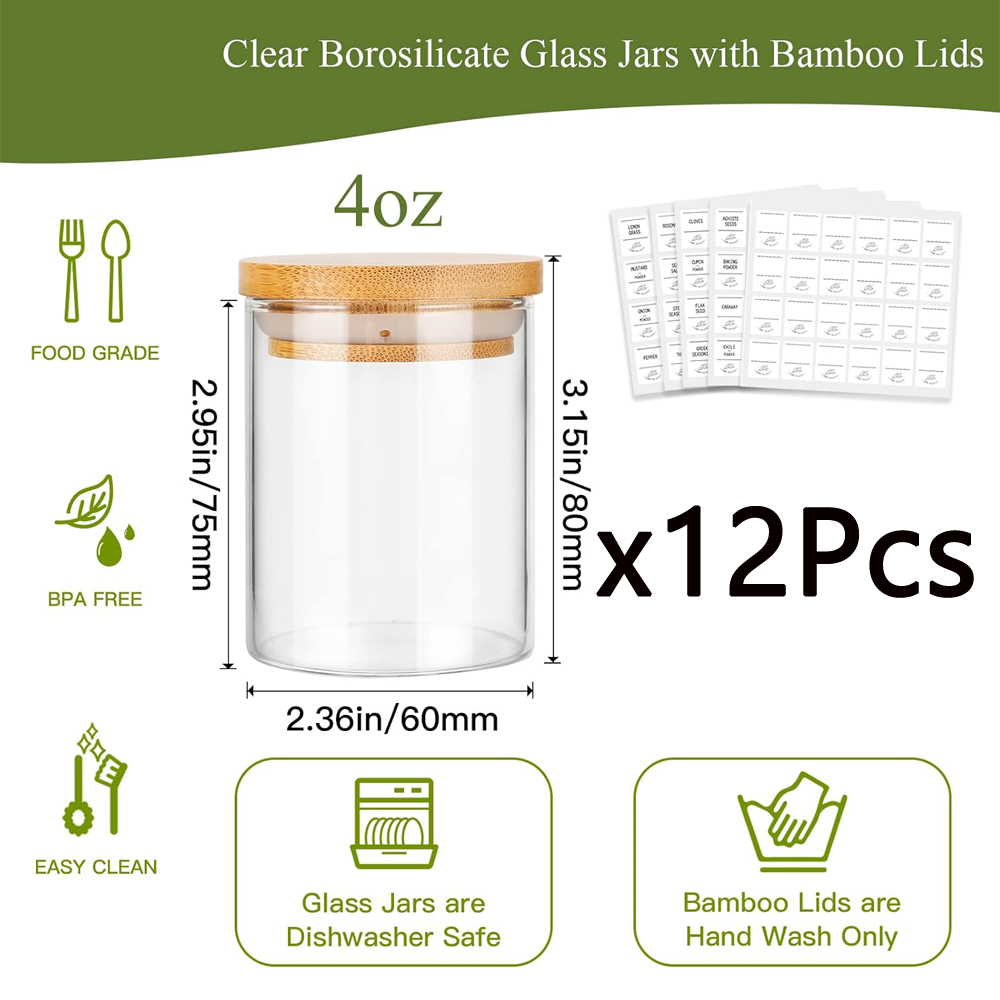 Frascos de especiarias de vidr - Food Storage With Glass Lids avaliação e preço