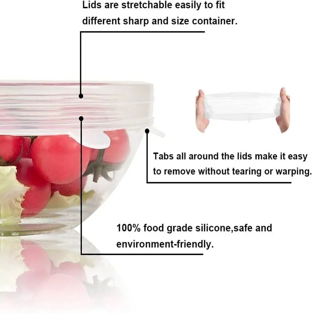 6 pçs útil reutilizável fresco - Silicone Stretch Lid avaliação e preço