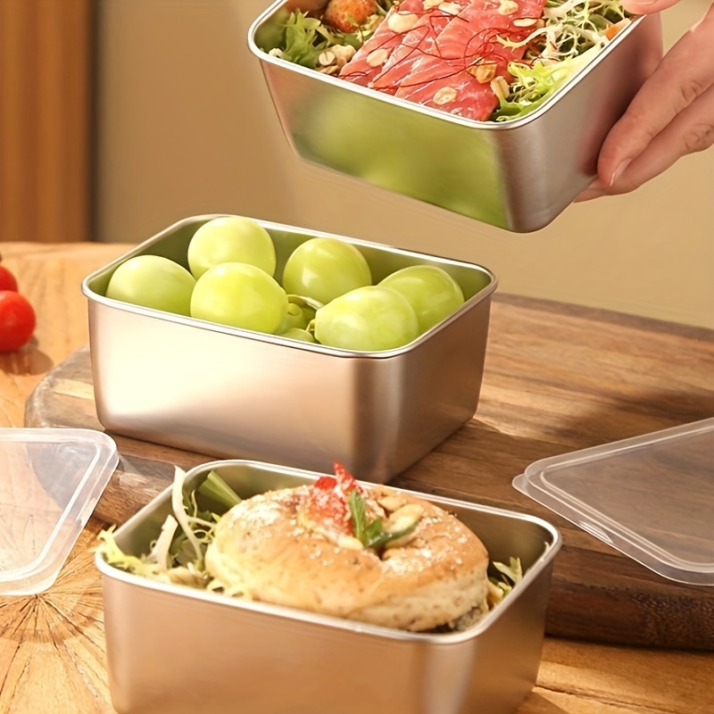 3/6 Peças Recipiente Retangula - Food Storage Stainless Steel Containers avaliação e preço