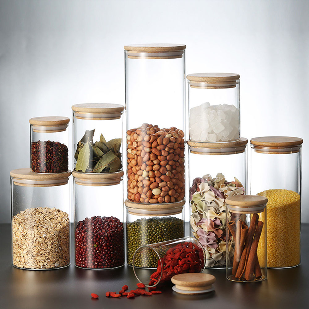 4/8 pces 250ml 500ml 1000ml fr - Food Storage With Glass Lids avaliação e preço