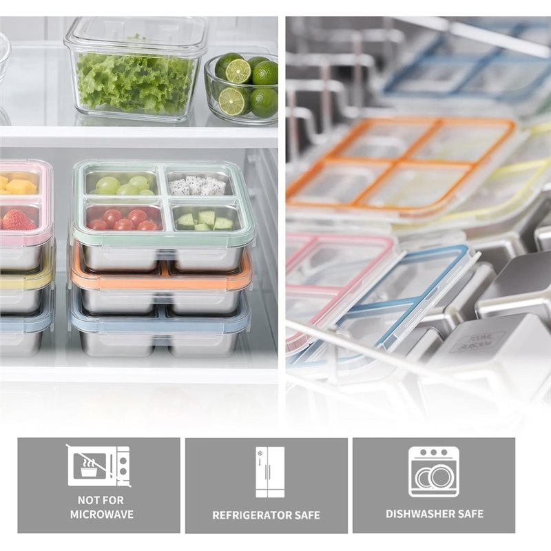 GIGI Pacote com 4 Recipientes  - Food Storage Stainless Steel Containers avaliação e preço