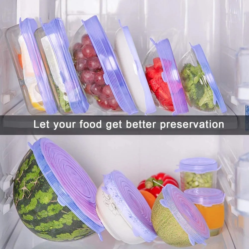 6 pçs alimentos reutilizáveis  - Silicone Stretch Lid avaliação e preço