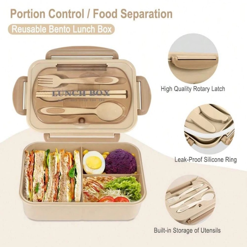 3 peças/1 peça Caixa de Almoço - Food Storage With Compartments avaliação e preço