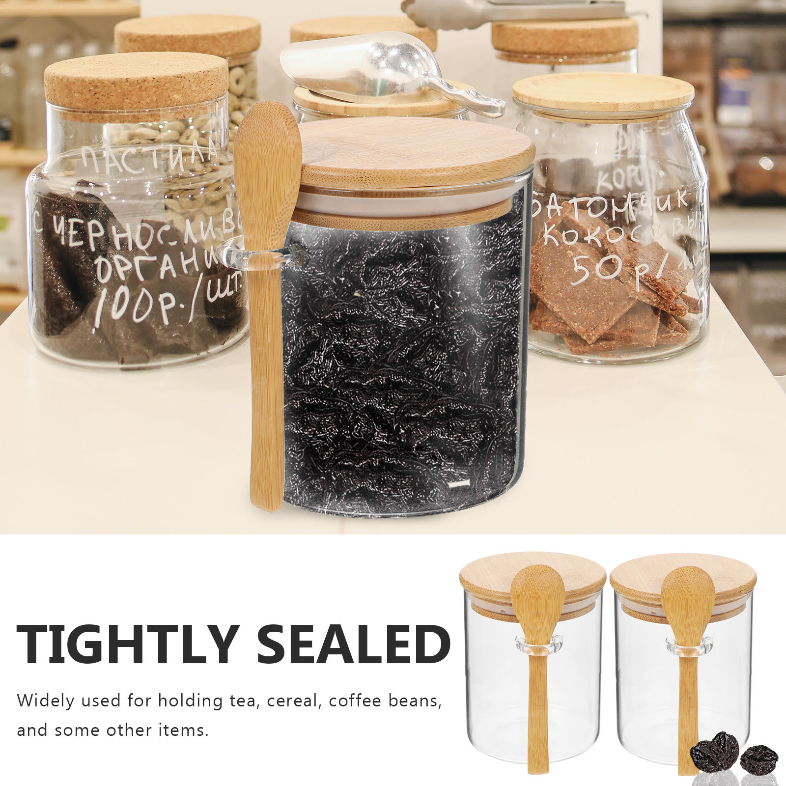 Conjunto de 2 Potes de Vidro T - Food Storage Glass Jar avaliação e preço