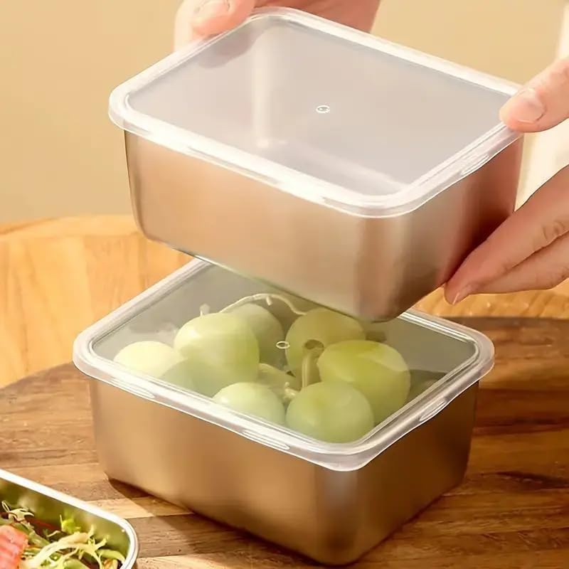 Recipientes de armazenamento d - Food Storage Stainless Steel Containers avaliação e preço