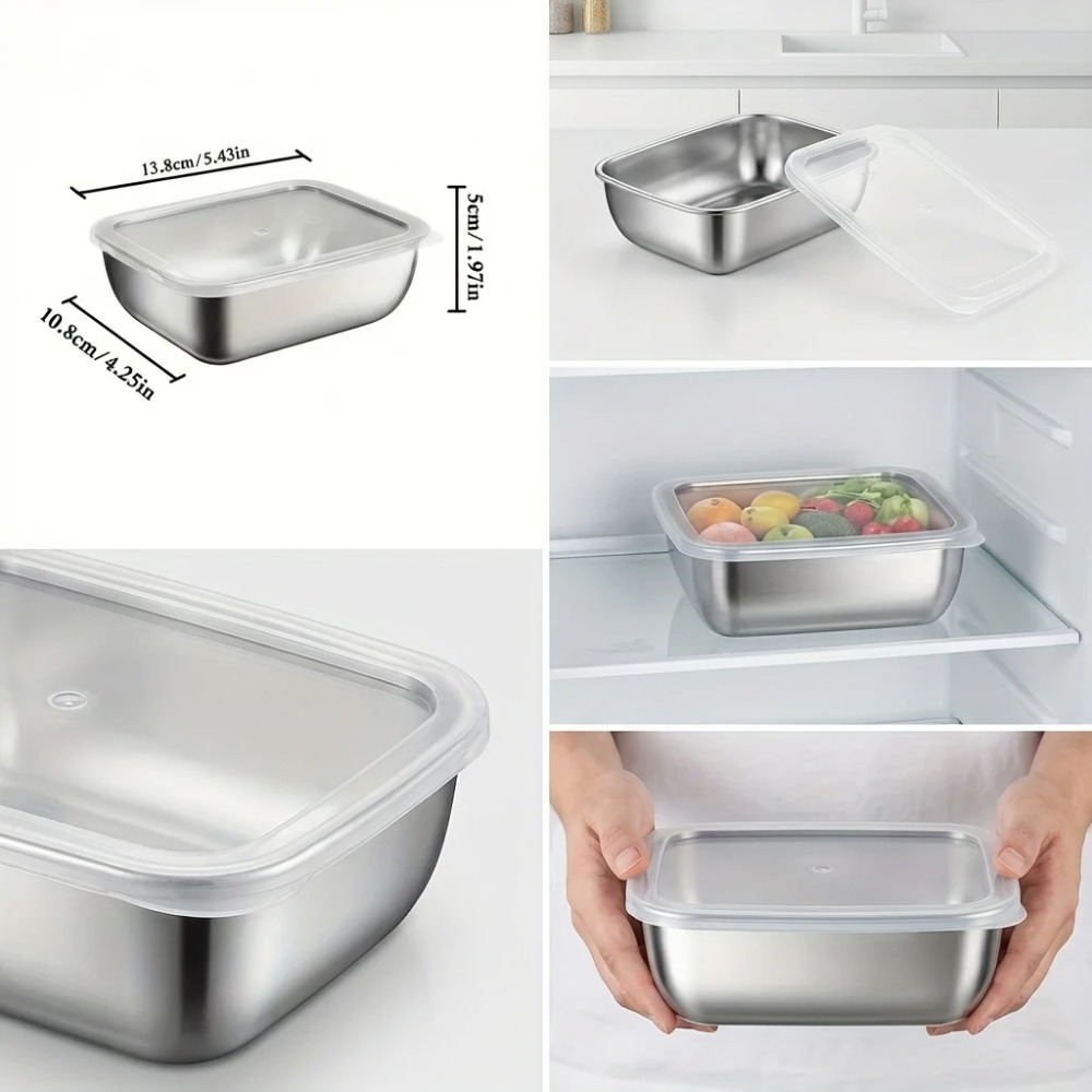 Conjunto de 6 Recipientes de A - Food Storage Stainless Steel Containers avaliação e preço