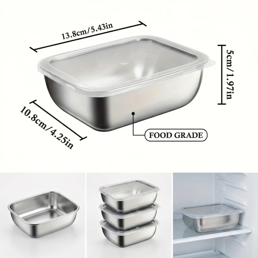 Conjunto de 6 Recipientes de A - Food Storage Stainless Steel Containers avaliação e preço