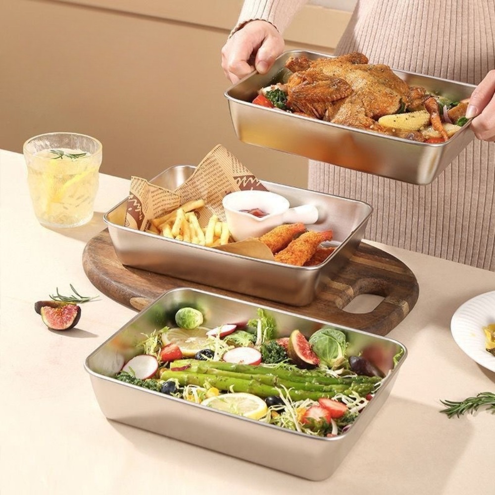 Bandeja de Servir em Aço Inoxi - Food Storage Stainless Steel Containers avaliação e preço