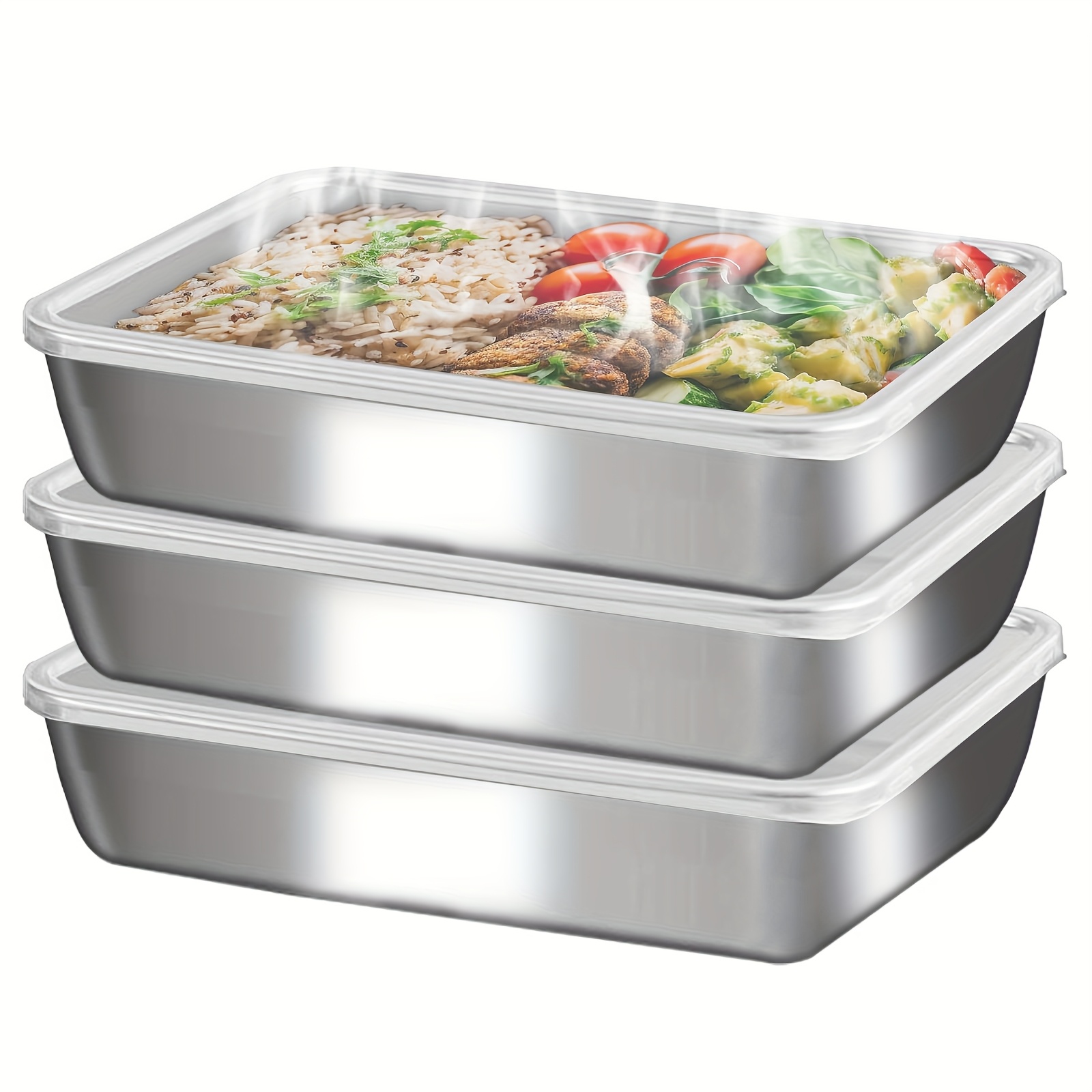 Conjunto de 3 Recipientes de A - Food Storage Stainless Steel avaliação e preço