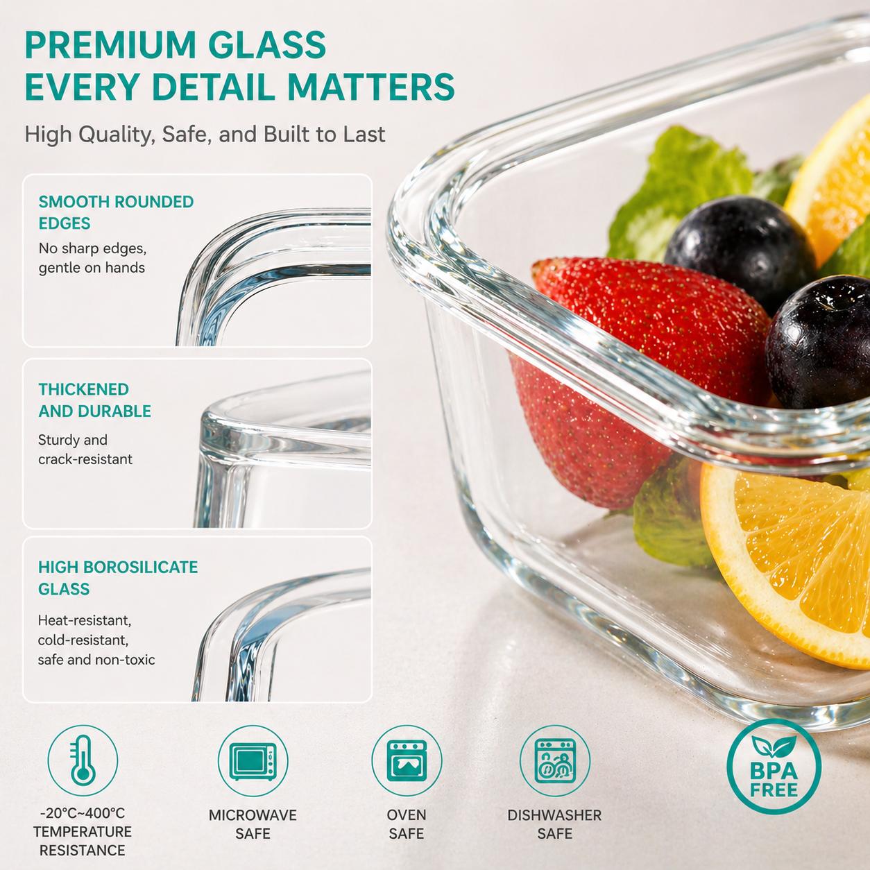 Conjunto de 16 Recipientes de  - Food Storage With Glass Lids avaliação e preço