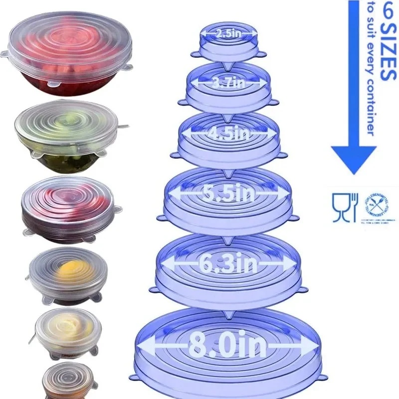 Conjunto de 1/2 tampa de silic - Silicone Stretch Lid avaliação e preço