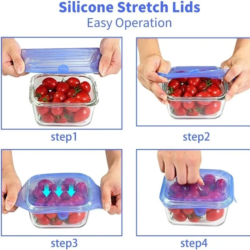 Conjunto de 1/2 tampa de silic - Silicone Stretch Lid avaliação e preço