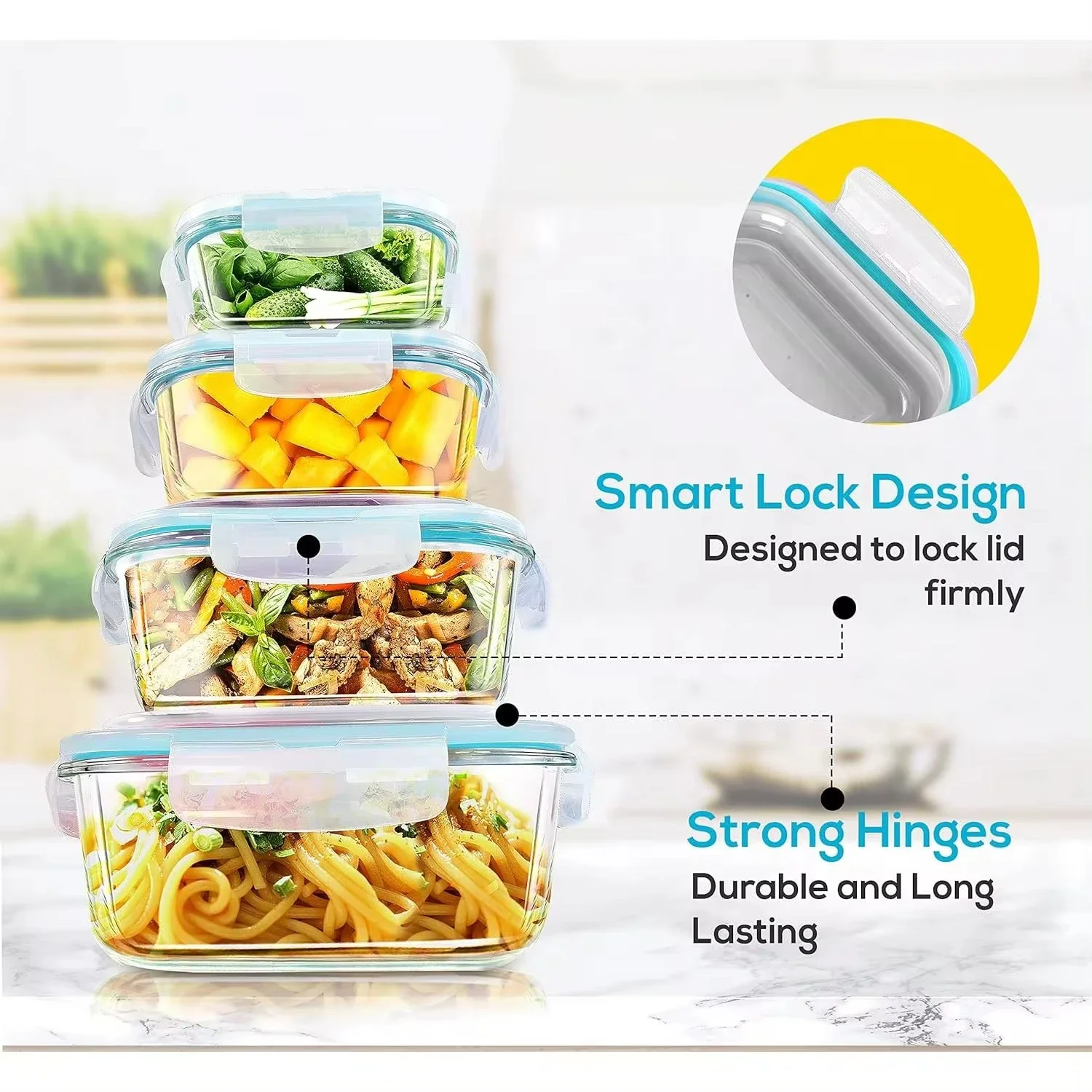 Lancheira de vidro, recipiente - Food Storage Glass Jar avaliação e preço