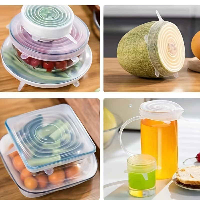 6 Peças de Tampas de Silicone  - Silicone Stretch Lid avaliação e preço